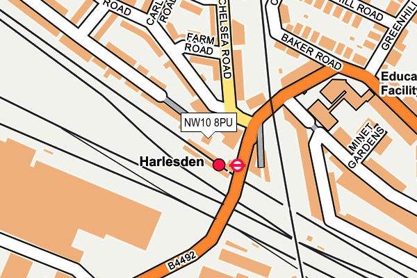 NW10 8PU map - OS OpenMap – Local (Ordnance Survey) NW10 8PU map - OS OpenMap – Local (Ordnance Survey)