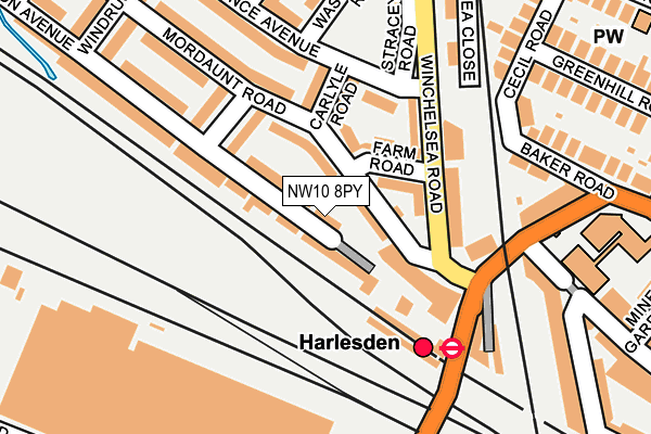 NW10 8PY map - OS OpenMap – Local (Ordnance Survey) NW10 8PY map - OS OpenMap – Local (Ordnance Survey)