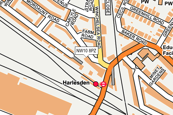 NW10 8PZ map - OS OpenMap – Local (Ordnance Survey) NW10 8PZ map - OS OpenMap – Local (Ordnance Survey)