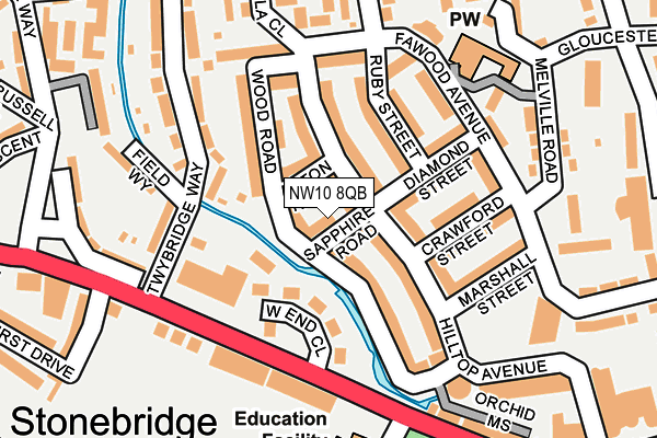 NW10 8QB map - OS OpenMap – Local (Ordnance Survey) NW10 8QB map - OS OpenMap – Local (Ordnance Survey)