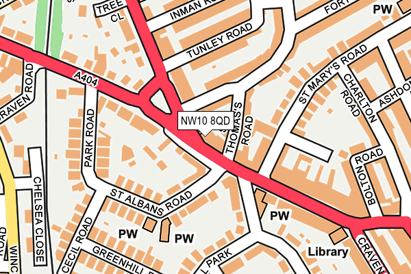NW10 8QD map - OS OpenMap – Local (Ordnance Survey) NW10 8QD map - OS OpenMap – Local (Ordnance Survey)