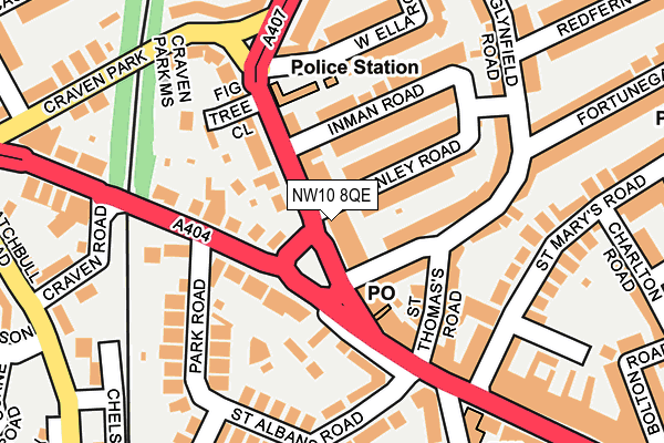 NW10 8QE map - OS OpenMap – Local (Ordnance Survey)