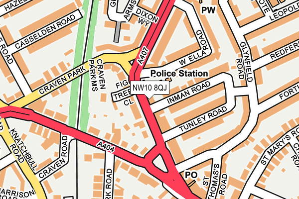 NW10 8QJ map - OS OpenMap – Local (Ordnance Survey) NW10 8QJ map - OS OpenMap – Local (Ordnance Survey)