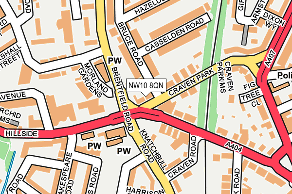 NW10 8QN map - OS OpenMap – Local (Ordnance Survey) NW10 8QN map - OS OpenMap – Local (Ordnance Survey)