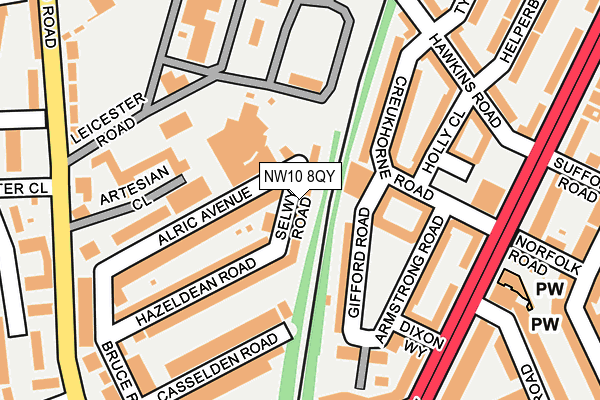 NW10 8QY map - OS OpenMap – Local (Ordnance Survey) NW10 8QY map - OS OpenMap – Local (Ordnance Survey)