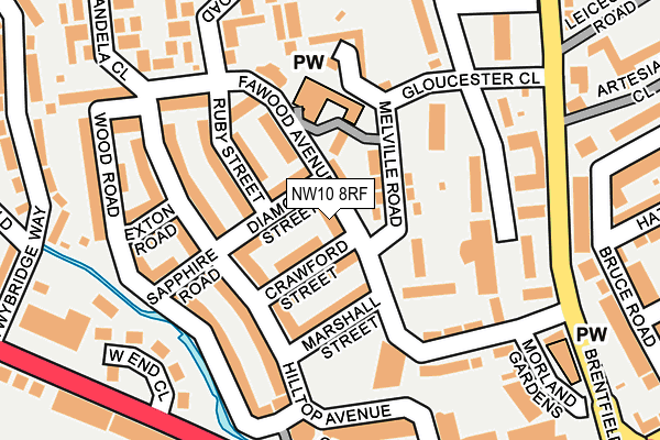 NW10 8RF map - OS OpenMap – Local (Ordnance Survey) NW10 8RF map - OS OpenMap – Local (Ordnance Survey)