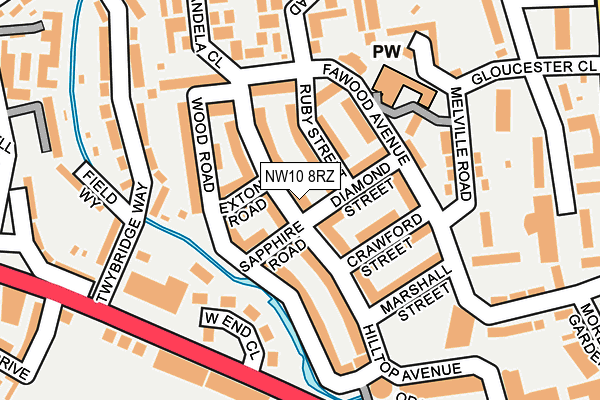 NW10 8RZ map - OS OpenMap – Local (Ordnance Survey)