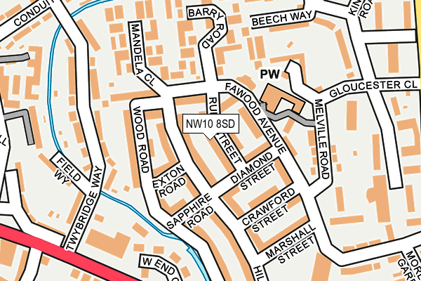 NW10 8SD map - OS OpenMap – Local (Ordnance Survey) NW10 8SD map - OS OpenMap – Local (Ordnance Survey)