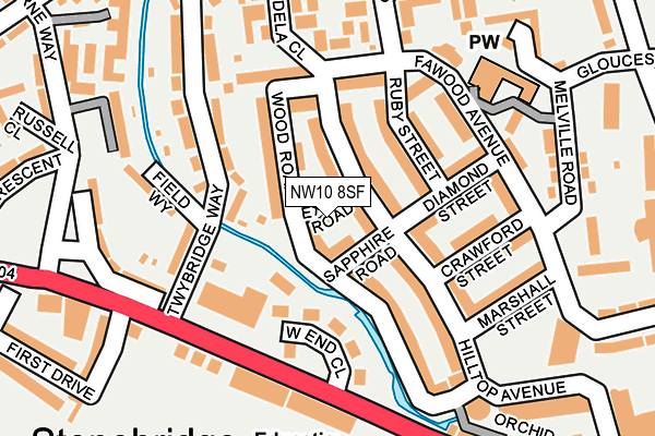 NW10 8SF map - OS OpenMap – Local (Ordnance Survey) NW10 8SF map - OS OpenMap – Local (Ordnance Survey)