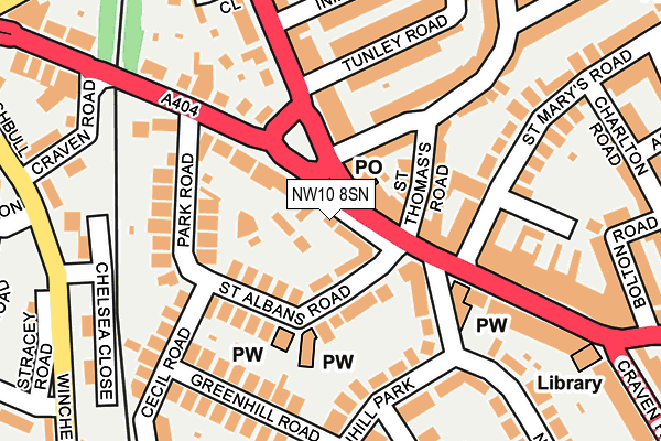 NW10 8SN map - OS OpenMap – Local (Ordnance Survey) NW10 8SN map - OS OpenMap – Local (Ordnance Survey)