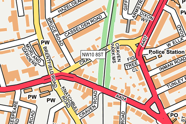 NW10 8ST map - OS OpenMap – Local (Ordnance Survey) NW10 8ST map - OS OpenMap – Local (Ordnance Survey)