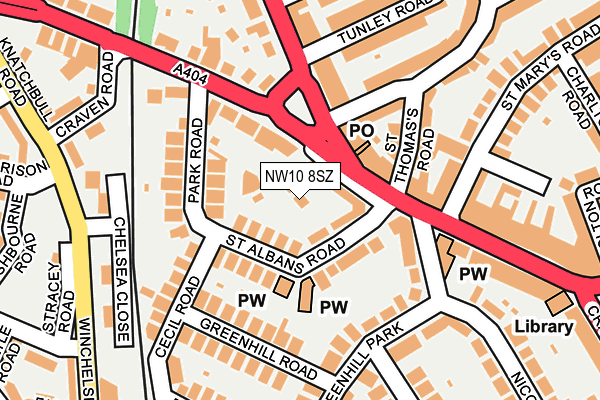 NW10 8SZ map - OS OpenMap – Local (Ordnance Survey) NW10 8SZ map - OS OpenMap – Local (Ordnance Survey)