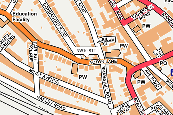 NW10 8TT map - OS OpenMap – Local (Ordnance Survey) NW10 8TT map - OS OpenMap – Local (Ordnance Survey)
