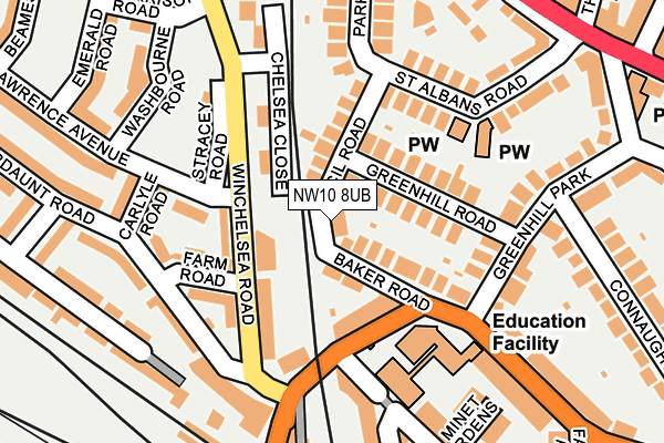 NW10 8UB map - OS OpenMap – Local (Ordnance Survey) NW10 8UB map - OS OpenMap – Local (Ordnance Survey)