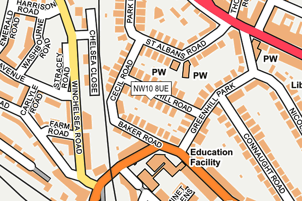 NW10 8UE map - OS OpenMap – Local (Ordnance Survey) NW10 8UE map - OS OpenMap – Local (Ordnance Survey)