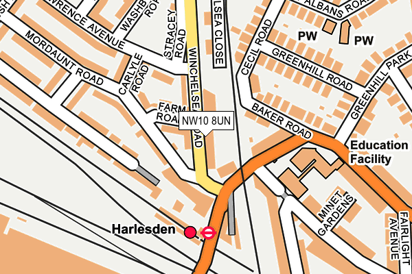 NW10 8UN map - OS OpenMap – Local (Ordnance Survey) NW10 8UN map - OS OpenMap – Local (Ordnance Survey)