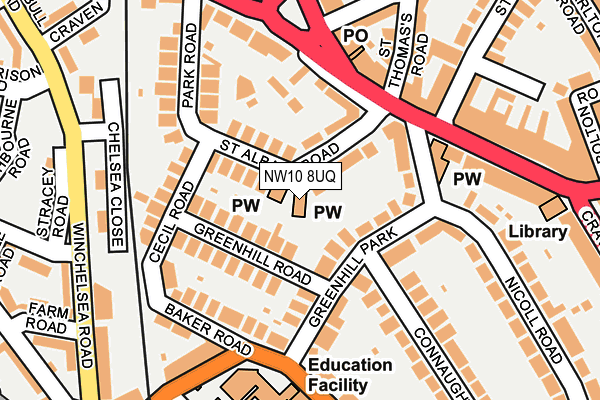NW10 8UQ map - OS OpenMap – Local (Ordnance Survey) NW10 8UQ map - OS OpenMap – Local (Ordnance Survey)