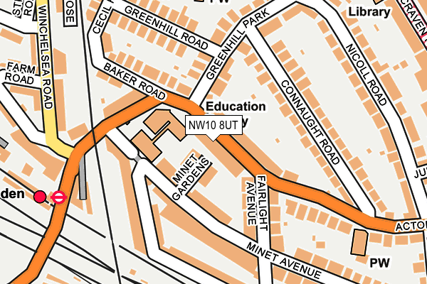 NW10 8UT map - OS OpenMap – Local (Ordnance Survey) NW10 8UT map - OS OpenMap – Local (Ordnance Survey)