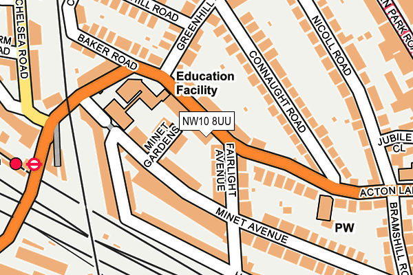 NW10 8UU map - OS OpenMap – Local (Ordnance Survey) NW10 8UU map - OS OpenMap – Local (Ordnance Survey)
