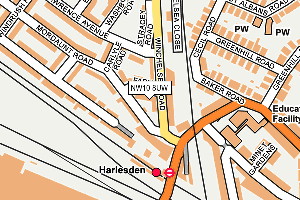 NW10 8UW map - OS OpenMap – Local (Ordnance Survey) NW10 8UW map - OS OpenMap – Local (Ordnance Survey)