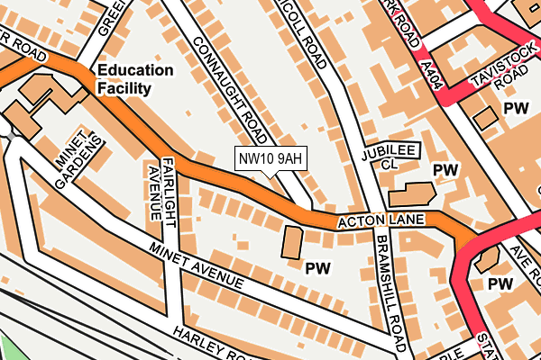 NW10 9AH map - OS OpenMap – Local (Ordnance Survey) NW10 9AH map - OS OpenMap – Local (Ordnance Survey)