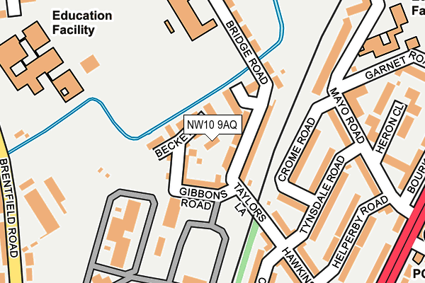 NW10 9AQ map - OS OpenMap – Local (Ordnance Survey) NW10 9AQ map - OS OpenMap – Local (Ordnance Survey)
