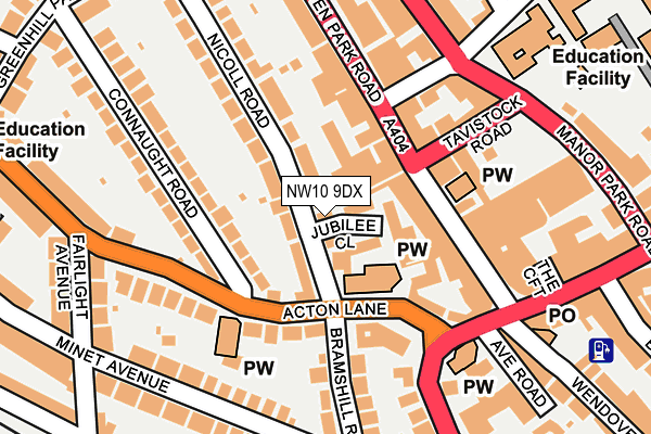 NW10 9DX map - OS OpenMap – Local (Ordnance Survey) NW10 9DX map - OS OpenMap – Local (Ordnance Survey)