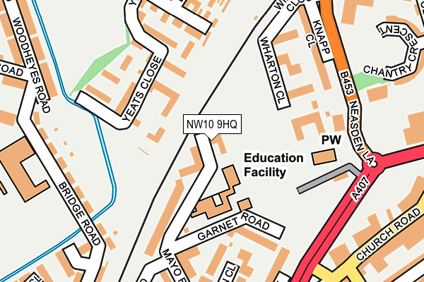 NW10 9HQ map - OS OpenMap – Local (Ordnance Survey)