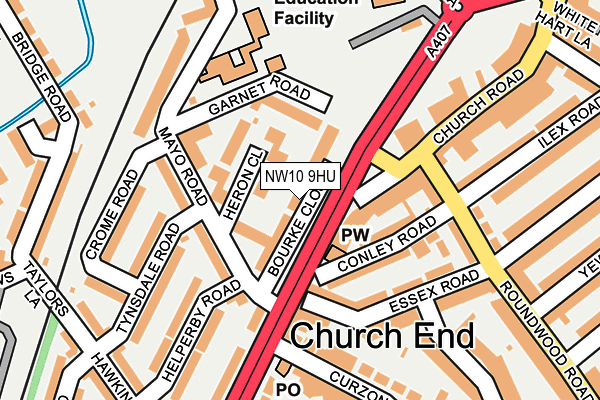 NW10 9HU map - OS OpenMap – Local (Ordnance Survey)