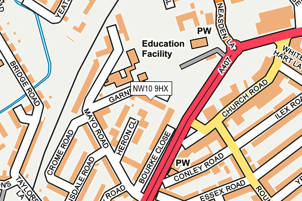 NW10 9HX map - OS OpenMap – Local (Ordnance Survey)