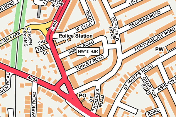 NW10 9JR map - OS OpenMap – Local (Ordnance Survey) NW10 9JR map - OS OpenMap – Local (Ordnance Survey)