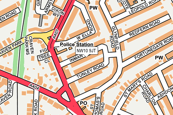 NW10 9JT map - OS OpenMap – Local (Ordnance Survey) NW10 9JT map - OS OpenMap – Local (Ordnance Survey)
