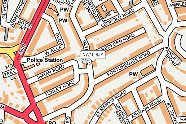 NW10 9JY map - OS OpenMap – Local (Ordnance Survey) NW10 9JY map - OS OpenMap – Local (Ordnance Survey)