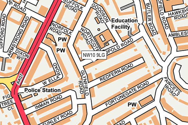 NW10 9LG map - OS OpenMap – Local (Ordnance Survey)