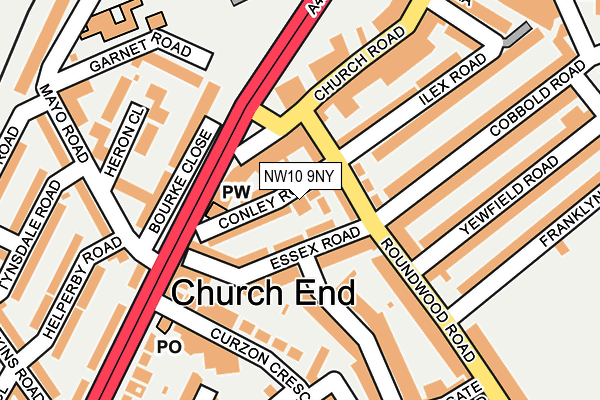 NW10 9NY map - OS OpenMap – Local (Ordnance Survey) NW10 9NY map - OS OpenMap – Local (Ordnance Survey)