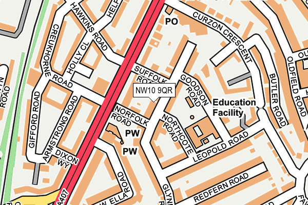 NW10 9QR map - OS OpenMap – Local (Ordnance Survey)