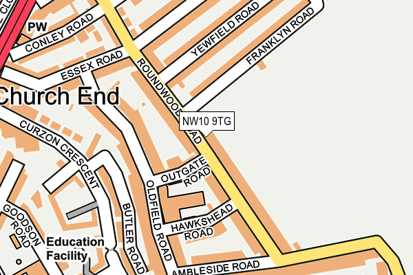 NW10 9TG map - OS OpenMap – Local (Ordnance Survey) NW10 9TG map - OS OpenMap – Local (Ordnance Survey)
