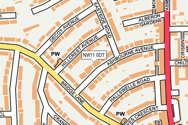 NW11 0DT map - OS OpenMap – Local (Ordnance Survey) NW11 0DT map - OS OpenMap – Local (Ordnance Survey)