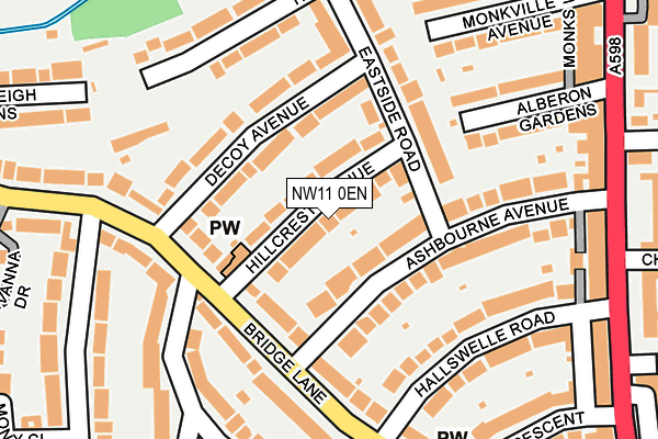 NW11 0EN map - OS OpenMap – Local (Ordnance Survey) NW11 0EN map - OS OpenMap – Local (Ordnance Survey)