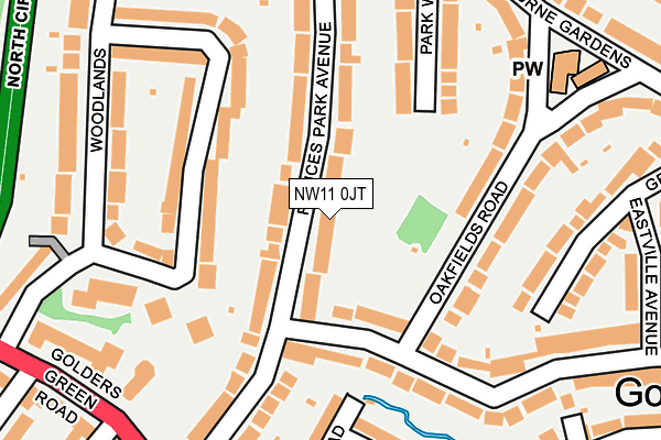 NW11 0JT map - OS OpenMap – Local (Ordnance Survey) NW11 0JT map - OS OpenMap – Local (Ordnance Survey)