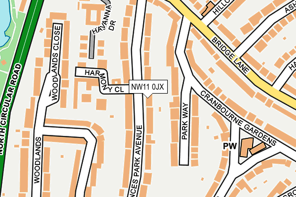 NW11 0JX map - OS OpenMap – Local (Ordnance Survey) NW11 0JX map - OS OpenMap – Local (Ordnance Survey)