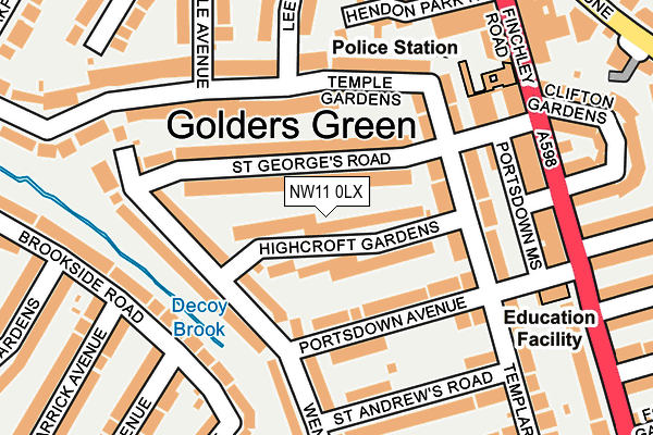 NW11 0LX map - OS OpenMap – Local (Ordnance Survey)
