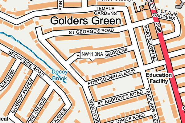 NW11 0NA map - OS OpenMap – Local (Ordnance Survey) NW11 0NA map - OS OpenMap – Local (Ordnance Survey)