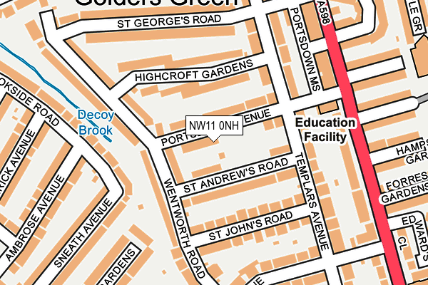 NW11 0NH map - OS OpenMap – Local (Ordnance Survey) NW11 0NH map - OS OpenMap – Local (Ordnance Survey)