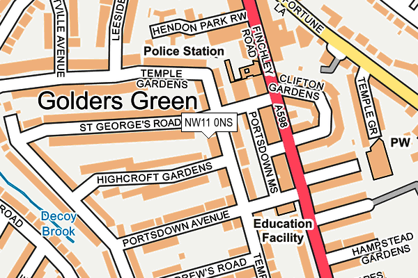 NW11 0NS map - OS OpenMap – Local (Ordnance Survey) NW11 0NS map - OS OpenMap – Local (Ordnance Survey)