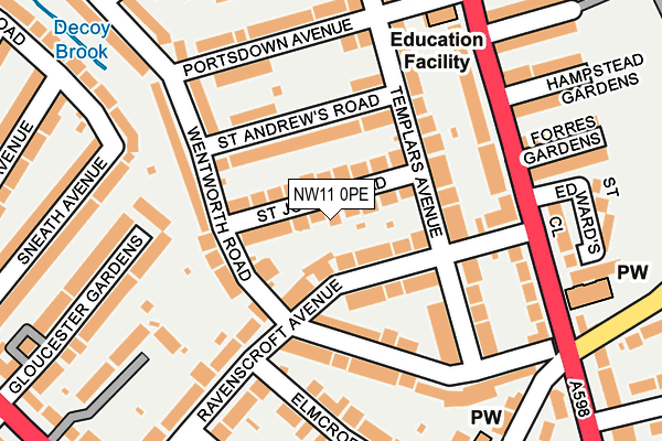 NW11 0PE map - OS OpenMap – Local (Ordnance Survey) NW11 0PE map - OS OpenMap – Local (Ordnance Survey)