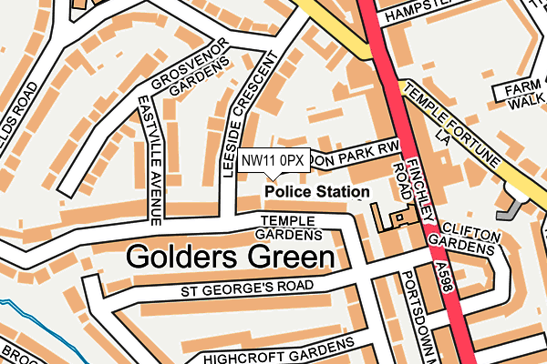 NW11 0PX map - OS OpenMap – Local (Ordnance Survey) NW11 0PX map - OS OpenMap – Local (Ordnance Survey)