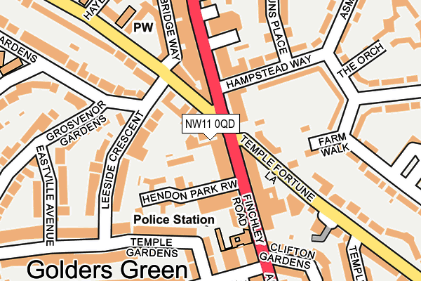 NW11 0QD map - OS OpenMap – Local (Ordnance Survey) NW11 0QD map - OS OpenMap – Local (Ordnance Survey)