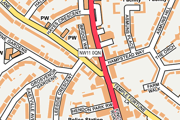 NW11 0QN map - OS OpenMap – Local (Ordnance Survey) NW11 0QN map - OS OpenMap – Local (Ordnance Survey)
