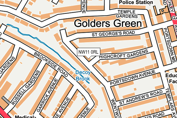 NW11 0RL map - OS OpenMap – Local (Ordnance Survey)